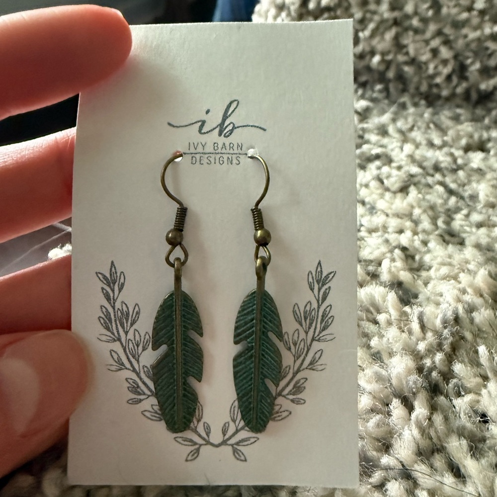 Green Leaf Earrings